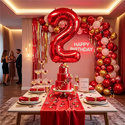 Number Balloons Red Party Balloon - Image 7