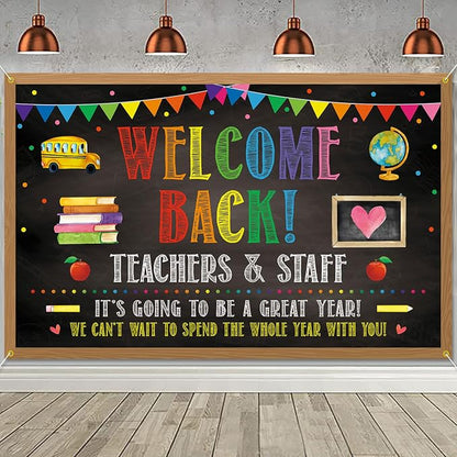 Welcome Back Backdrop Banner Back to School Backdrop Decoration First Day of by PTFNY