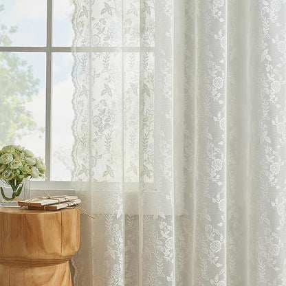 FINECITY Short Lace Curtains 54 Inch Length - Image 5