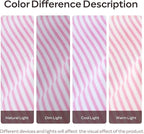 JELLYMONI 100% Natural Cotton Striped Standard Pillowcases Set, 2 Pack White and Thin Pink Striped Pattern Printed Pillow Covers with Envelope Closure(Pillows are not Included)