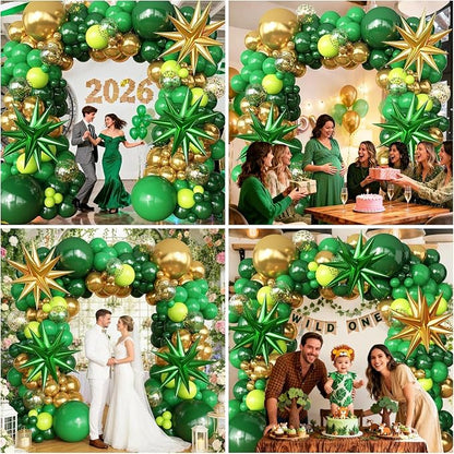 Green and Gold Balloons Garland Arch Kit - Image 8