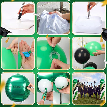 2 Sets Green Black White Balloon Column Stand Kit, Adjustable Floor Balloon - Image 5