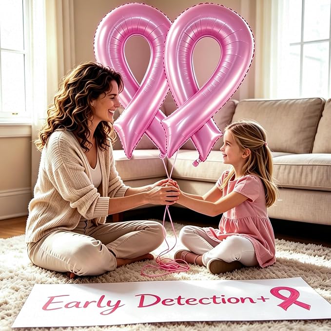 Pink Breast Cancer Awareness Ribbon Balloon Ribbon Shaped Foil Balloons | 42'' - Image 6