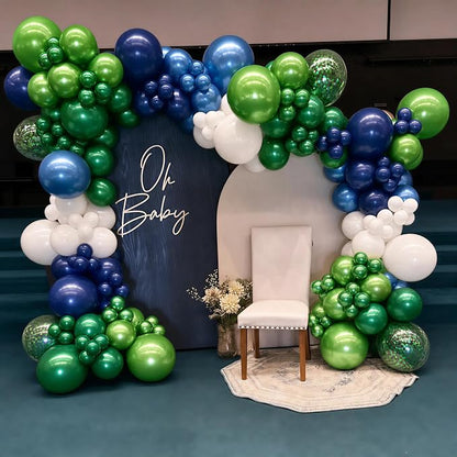 Blue and Green Balloons for Graduation Baby Shower Birthday Decorations | 60Pcs - Image 3