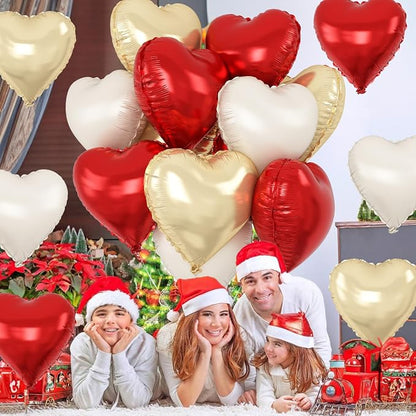 Red Gold Heart Balloons Foil - Image 8
