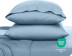 Bare Home Microfiber Pillow Cases - Queen Size Set of 2 - Cooling Pillowcases - Double Brushed - Easy Care - Envelope Closure (Queen Pillowcase Set of 2, Light Blue)