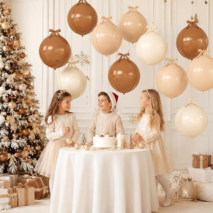 Cream Beige Khaki Round Foil Balloons - Image 4