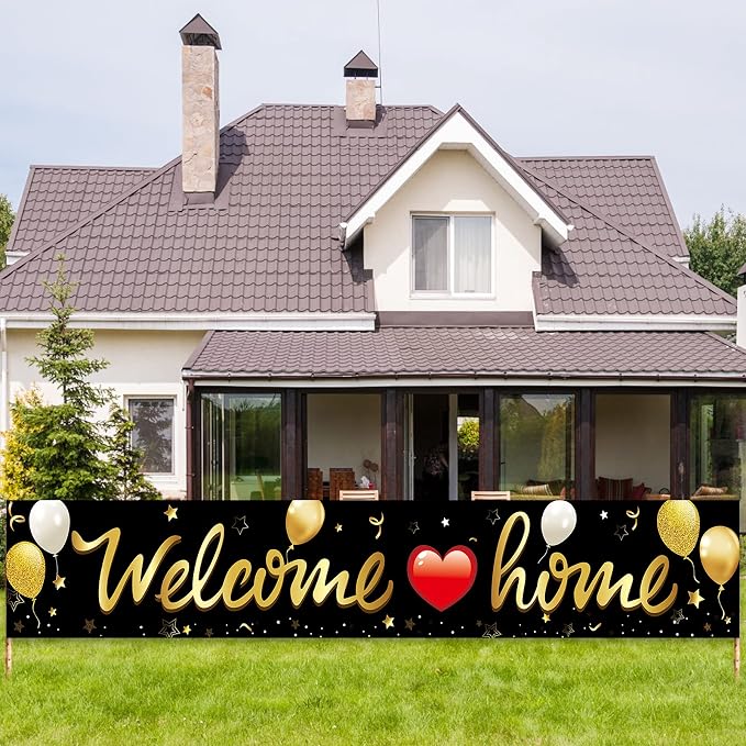 Welcome Home Banner Decoration, Military Homecoming Deployment Returning Party by Kauayurk