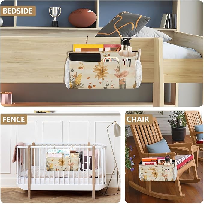 Bedside Caddy Metal Frame Hanging Organizer Bunk Bed Dorm Accessories Hook And - Image 8