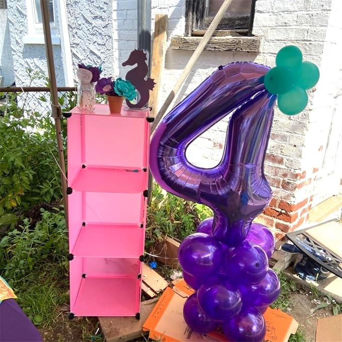 Purple Number 6 Balloon for Girls 6th Birthday, 40 Inch Number Foil Balloon 6 - Image 5
