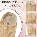 Blonde Ponytail Extension, 26 Inch Drawstring Ponytail Extension for Women Long Blonde Wavy Layered Pony Tails Hair Extensions Synthetic Clip in Ponytail Hairpiece for Women(27/613)