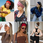 6 Packs Wide Headbands for Women Stretch Headband Boho Women's Hair Band Turban Girls Accessories Non Slip Sports Headbands for Women