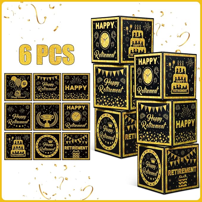 Affrolling 6 Pcs Retirement Party Decorations Boxes - Image 3