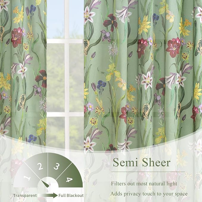 Schweek 96 Inches Long Boho Curtains 2 Panels - Image 3