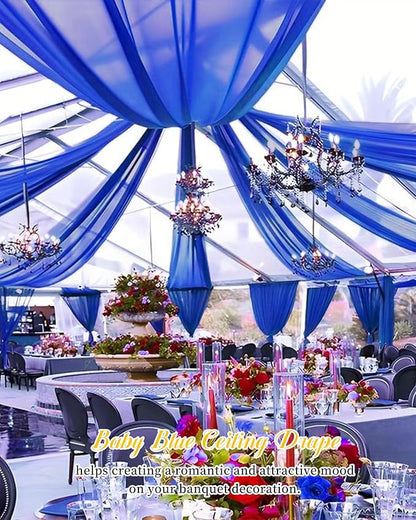 6 Panels Royal Blue Ceiling Drapes - Image 5