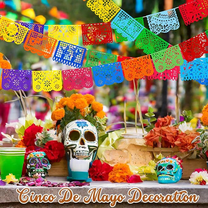 Boao 4 Packs 65.6 Feet Cinco De Mayo Party Decorations Mexican Banner Fiesta - Image 5