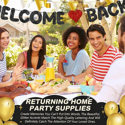 Fulmoon Pre Strung Welcome Back Glitter Banner First Day of School Party - Image 6