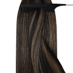 YoungSee Nano Bead Hair Extensions Human Hair Brown 18 inch Nano Ring Hair Extensions Human Hair Balayage Nano Hair Extension Dark Brown Ombre Browns Pre Bonded Nano-Tip Hair Extension 50s 50g