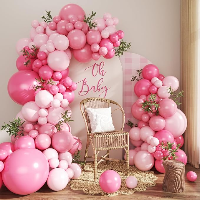 Hot Pink Balloons Arch Kit for Princess Birthday Decorations | Hot Pink by CROSSFINGERS
