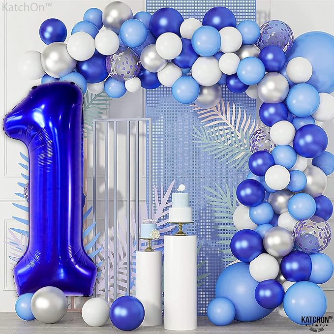 KatchOn Blue Number 1 Balloon for First Birthday 40 Inch | Blue Number 1 - Image 8