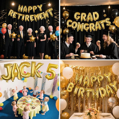 57 Pcs Letter Balloons, Baby Shower, Graduation, Happy New Year Party - Image 3