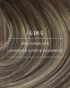 YoungSee Clip in Human Hair Extensions Brown Balayage Clip in Extensions Real Human Hair Chocolate Brown with Ash Blonde Clip on Human Hair Extension for Short Straight Hair 12Inch 80G 7Pcs