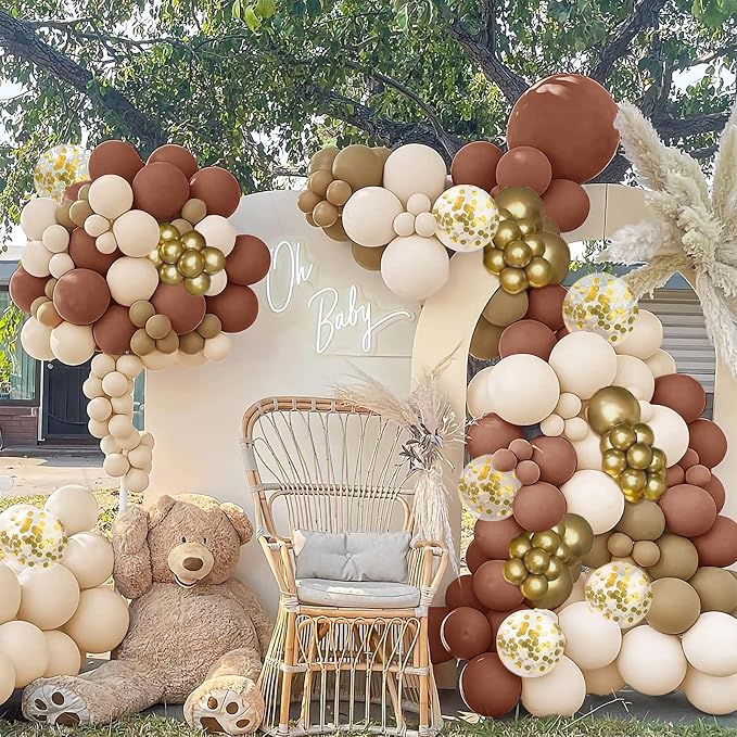 138PCS Brown Balloon Garland Arch Kit - Image 8