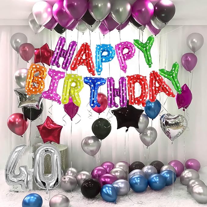 Happy Birthday Balloons Banner, Foil Balloon Personalized Name Letters Balloons - Image 2