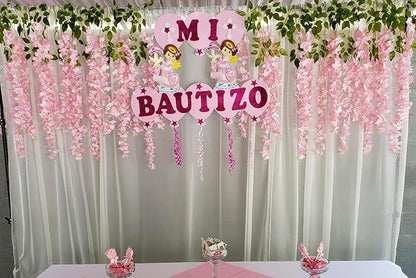 Artificial Wisteria Hanging Flowers Fake Wisteria Flower Garland Silk Vines - Image 5