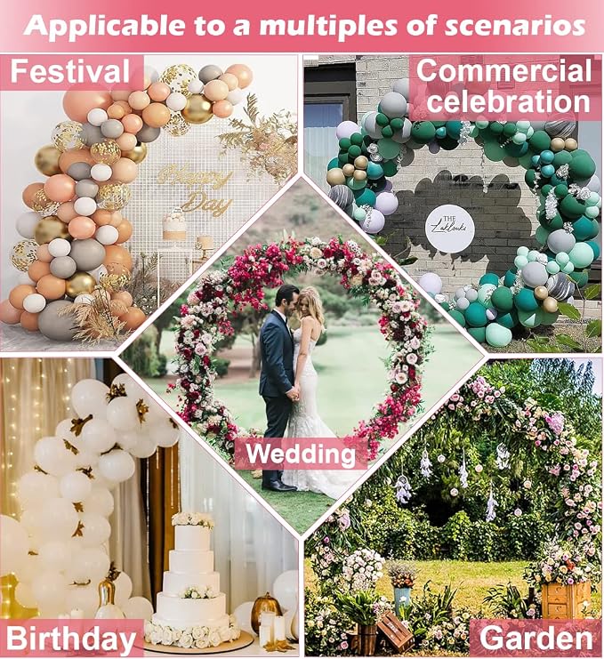 Queension Large Wedding Arch for Ceremony 7Ft, Circle Arch for Party, Outdoor - Image 7