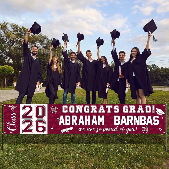 Graduation Congratulations Banner Decorations, Class of 2026 Personalized - Image 7
