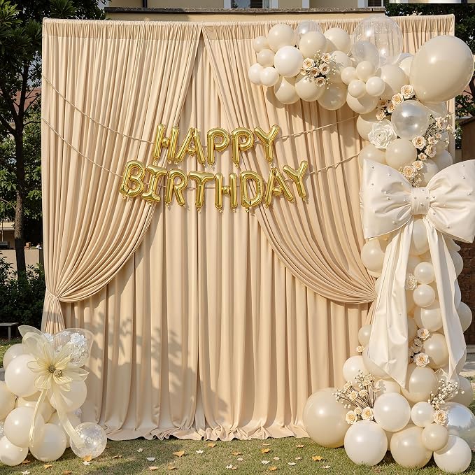 10ft×12ft Champagne Backdrop Curtain - Image 2