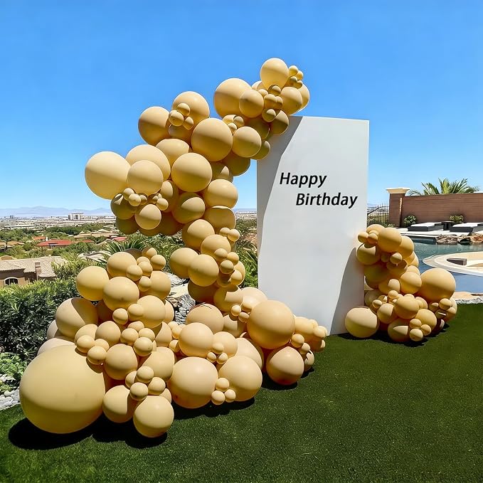 Tan Balloons 12 inch, Light Brown Latex 50pcs Party Balloons | Boho, Baby Shower - Image 5