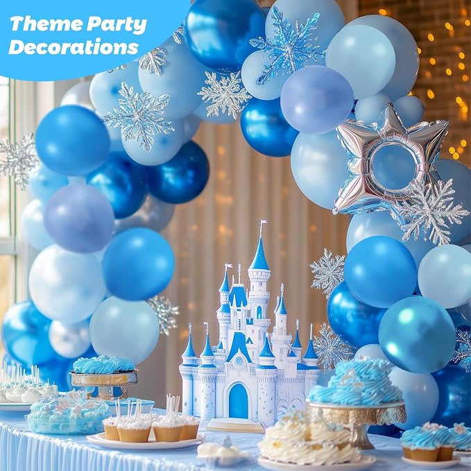 RUBFAC Blue Balloons, Light Blue Birthday Balloons 65pcs Pearl Pastel Party - Image 5