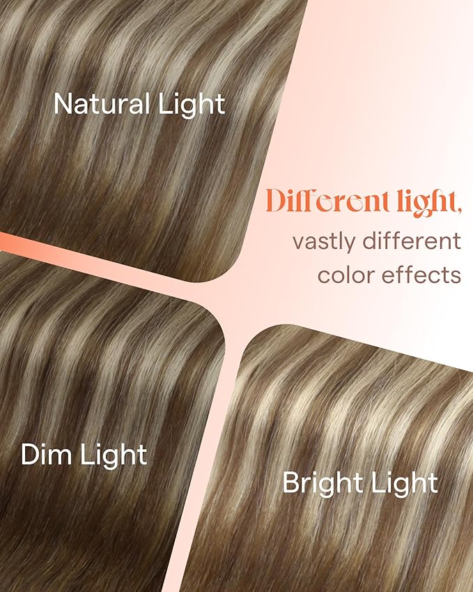 Sunny Hair Tape in Hair Extensions Real Human Hair Invisible Remy Hair Extensions Tape ins for Women Medium Brown Ombre PLatinum Blonde Balayage 12 inch 20G