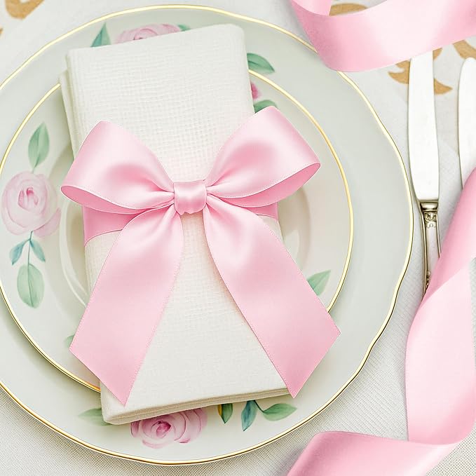 1 1/2In 30Yards Pink Satin Ribbon - Image 6