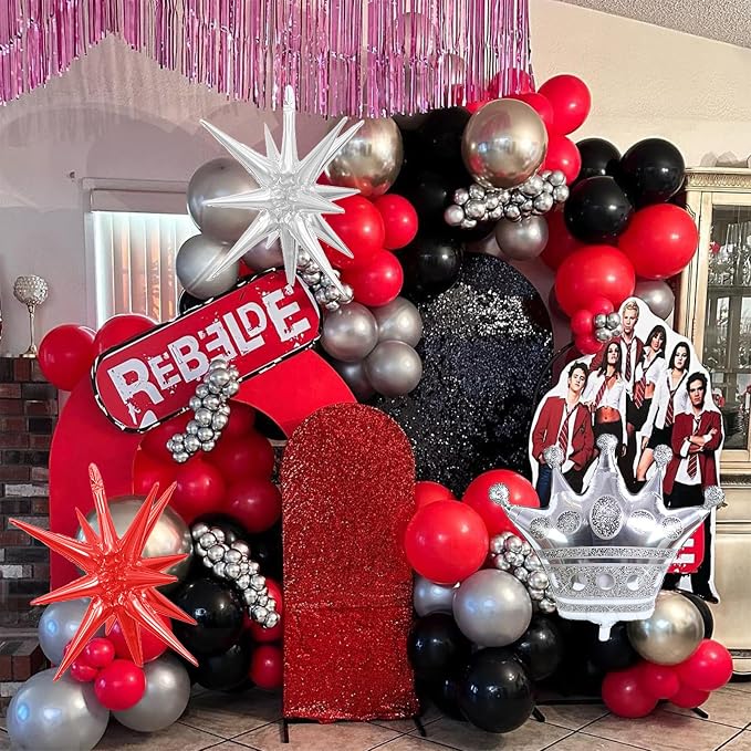 Red and Black Balloons Arch Kit - Image 7