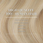 GOO GOO Clip in Hair Extensions Real Human Hair, Remy Human Hair Extensions Clip ins for Women, Natural Human Hair, 16inch 120g 7Pcs, 18A/613A Dark Blonde Highlighted Bleach Blonde