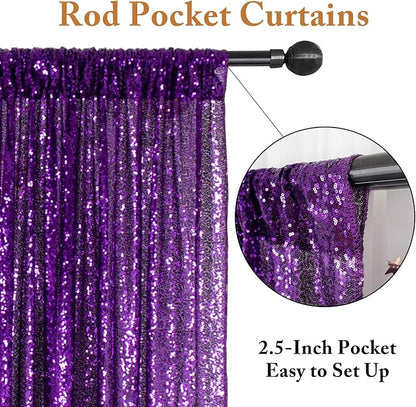 ShinyBeauty Purple Sequin Backdrop 10FTx10FT | Glitter Photo Background | - Image 4