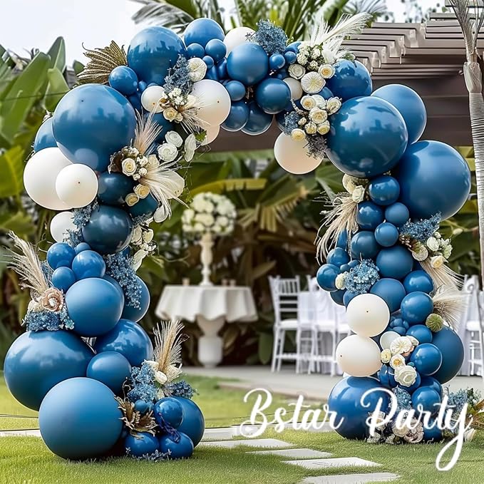 Double Stuffed Dusty Blue Balloon Garland Arch Kit | 18/12/10/5inch Different - Image 3