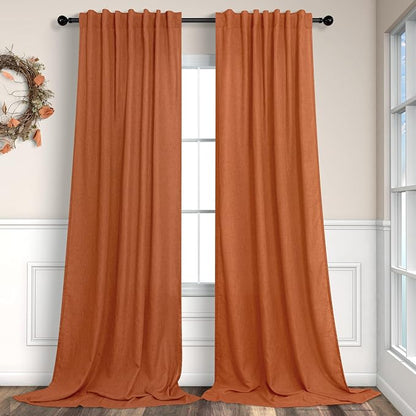 Burnt Orange Curtains 90 Inches Long by Pitalk