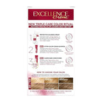 L'Oreal Paris Excellence Crème Permanent Hair Dye, Triple Care Hair Color with Pro-Keratine Complex for 100% Gray Hair Coverage, 7 Dark Blonde, 1 Kit