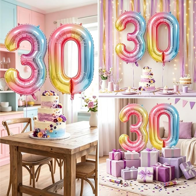 Rainbow Number Balloons Birthday Balloons - Image 7