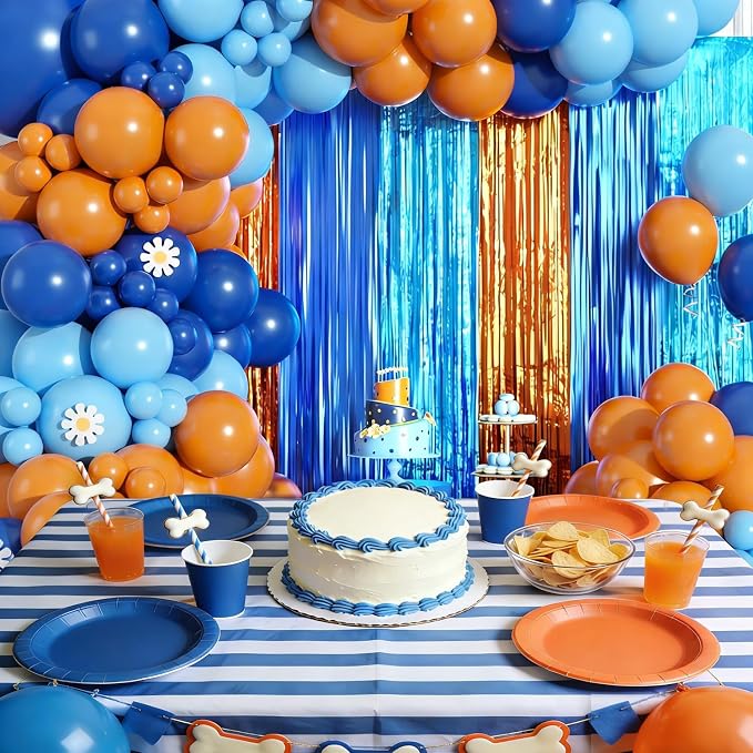 Blue Orange Balloon Arch Garland Kit Birthday Party Decorations | Orange Blue - Image 7