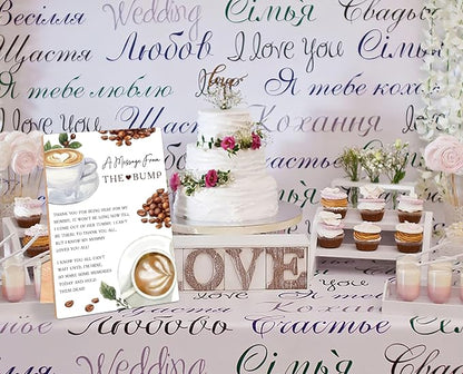 Coffee Beans A Message From the Bump Baby Shower Signs, Wooden Gender Reveal - Image 4