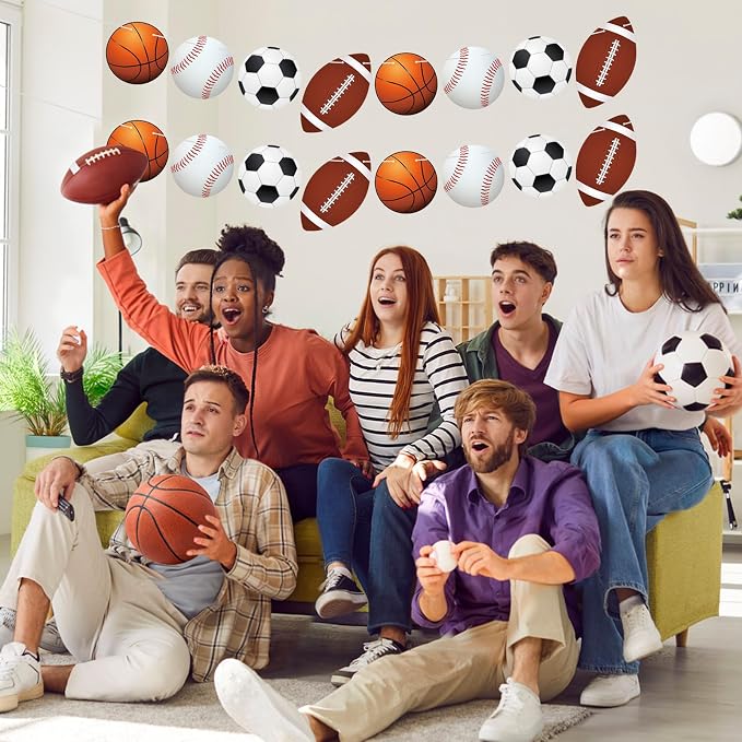 2 Pcs Sports Party Decorations Sport Party Banner Basketball Football Soccer - Image 5
