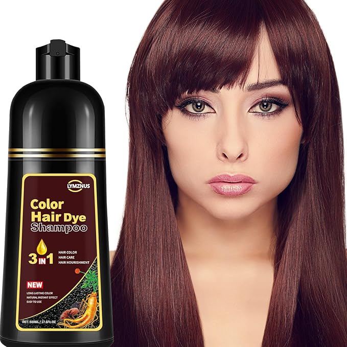 Instant Cherry Brown Hair Color Shampoo for Men and Women, Herbal Hair Dye Shampoo 3 in 1, Long lasting & Easy to Use Cherry Brown Hair Shampoo 500ml