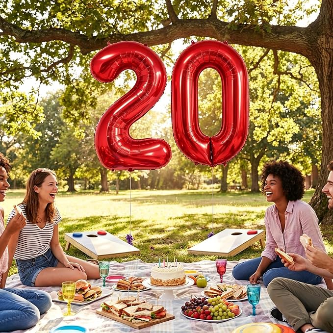Number Balloons Red Party Balloon - Image 7