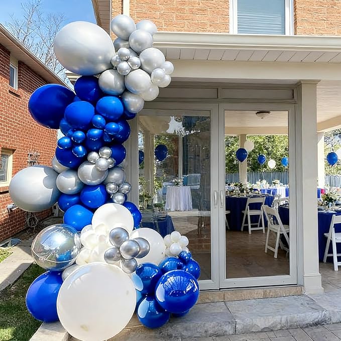 103pcs Blue White Silver Balloon Garland Kit - Image 5