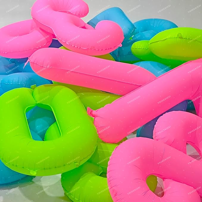 40IN Fluorescent Pink Number 9 Balloons Glow In The Dark Pink Balloon | - Image 5